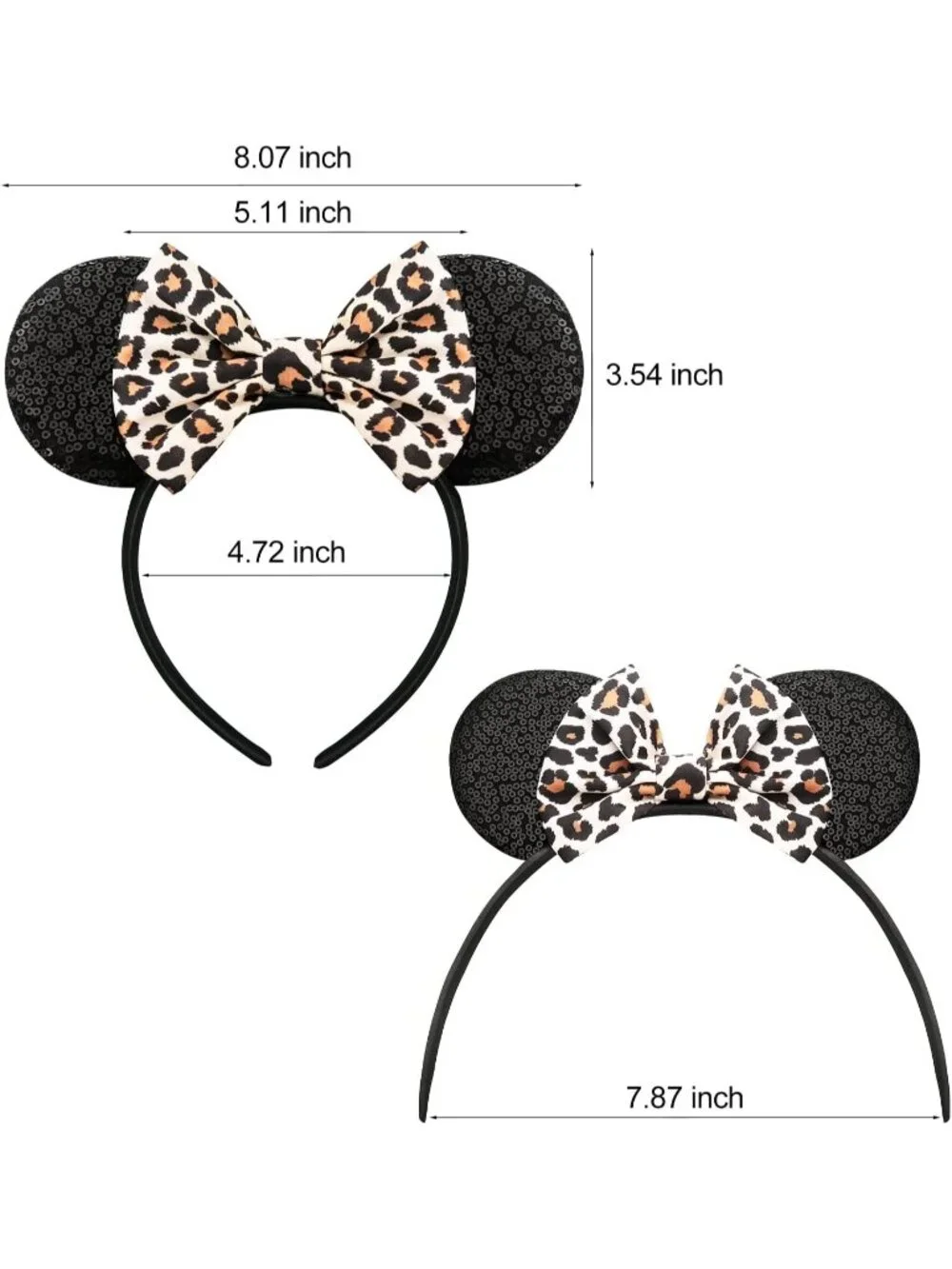 Women Baowen Sequin Handmade Mickey Mouse Headband 2 Pieces